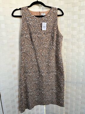 J. Crew Tan Leopard Print Sleeveless Resume Dress